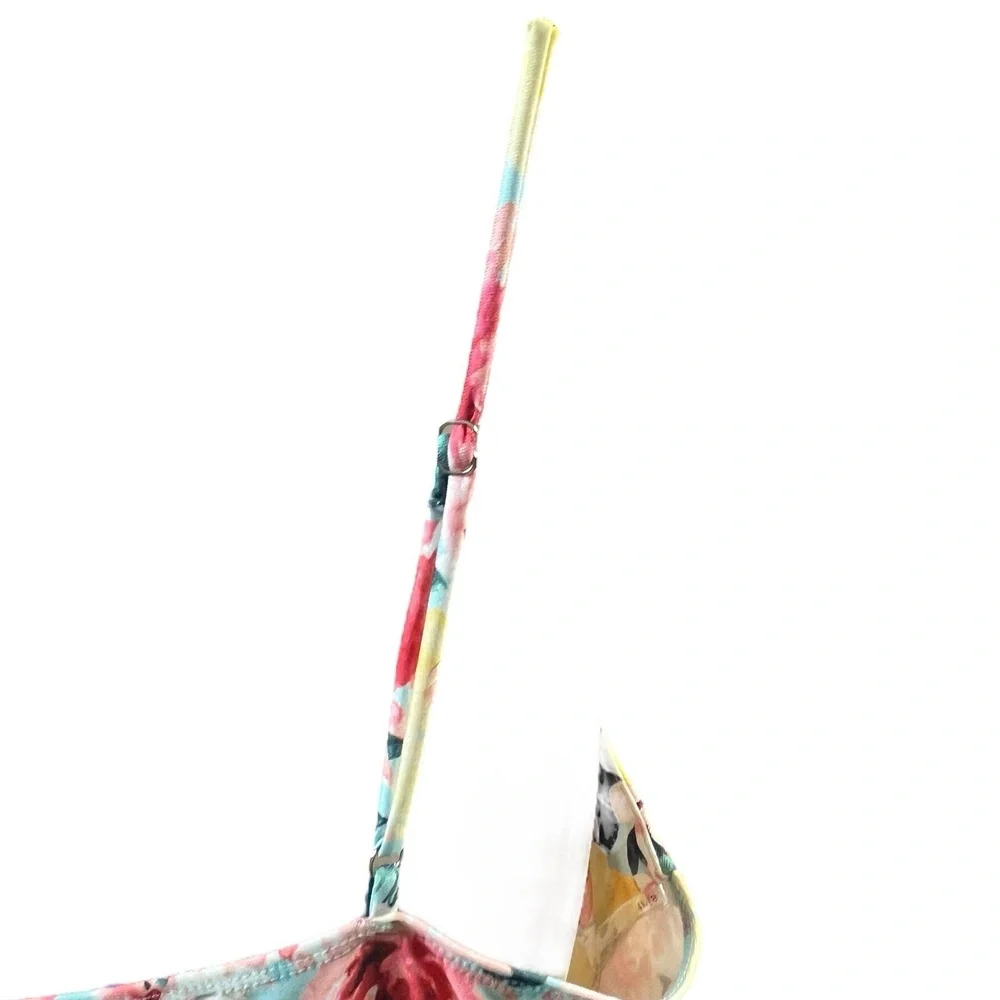 Iris Slip Dress XL Multicolor Floral Cowl Neck Knee Length Tropical Feminine New